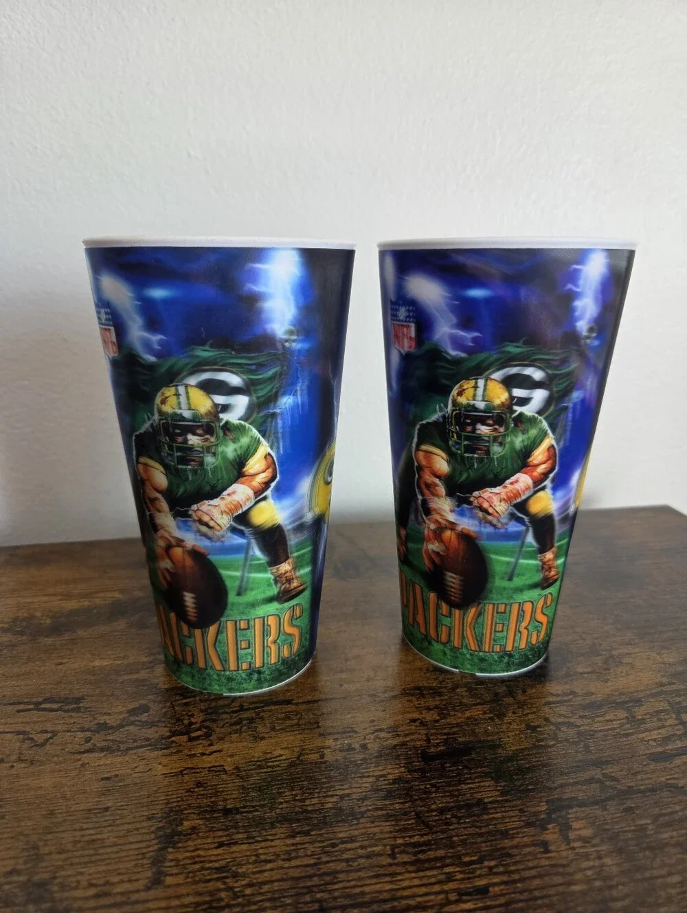 Green Bay Packers 3D Holographic Fan Tumbler - Set of 2